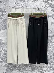 Okify Gucci Double Waist Wide Leg Pants In Black Or White SML  - 1