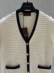 Okify Gucci Fine Cotton Crochet Cardigan In White And Blue S-XL  - 4