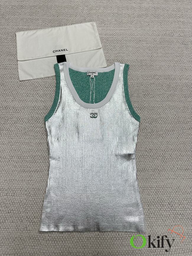 Okify CC Silver And Green Mint Tank Top SML - 1