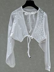 Okify CC Lace Hollow Backless Top In White  - 3