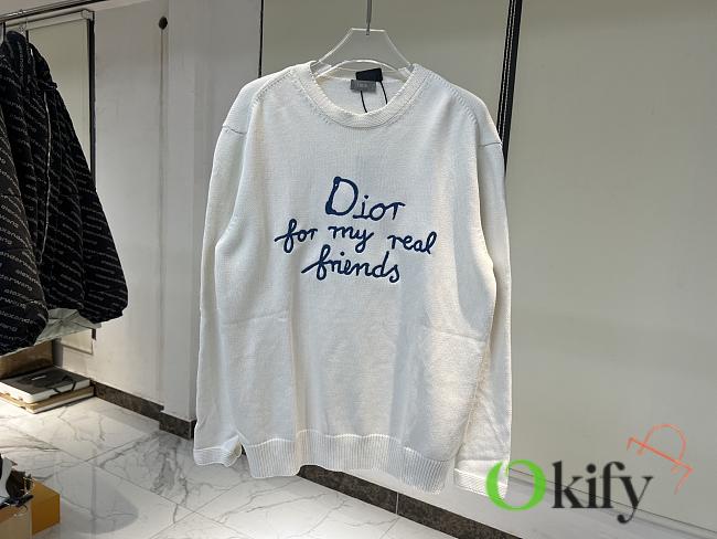 Okify Dior For My Real Friends Sweater In White SML - 1