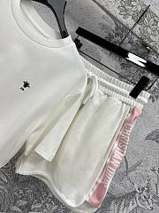 Okify Dior Set Of Sporty Top And Shorts In White And Pink SML - 3