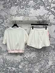 Okify Dior Set Of Sporty Top And Shorts In White And Pink SML - 4