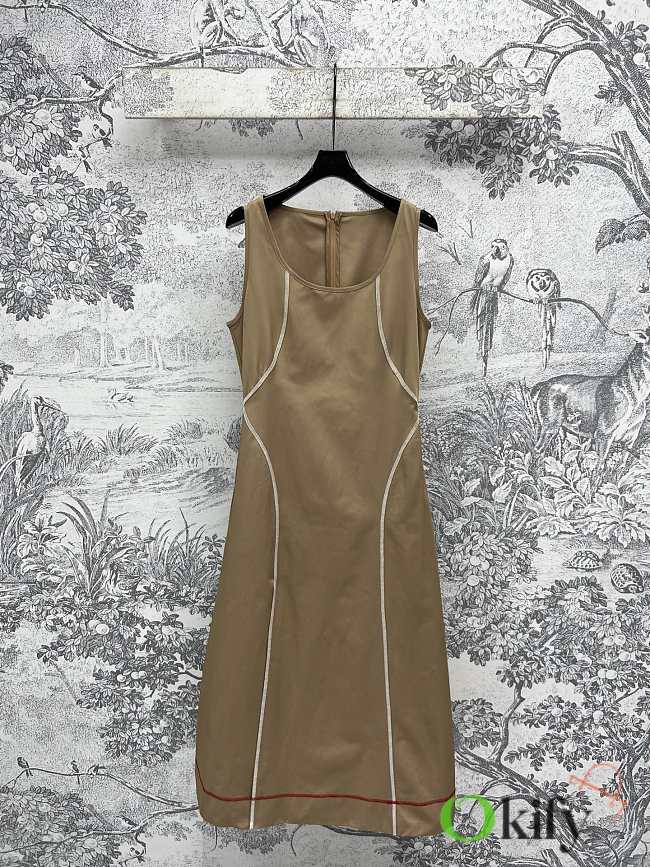 Okify Fendi Cotton Dress In Beige SML  - 1