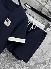 Okify Loewe Set Of Dark Blue T-shirt And Shorts SML  - 5