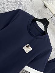Okify Loewe Set Of Dark Blue T-shirt And Shorts SML  - 4
