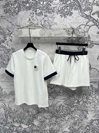 Okify Loewe Set Of White T-shirt And Shorts SML 