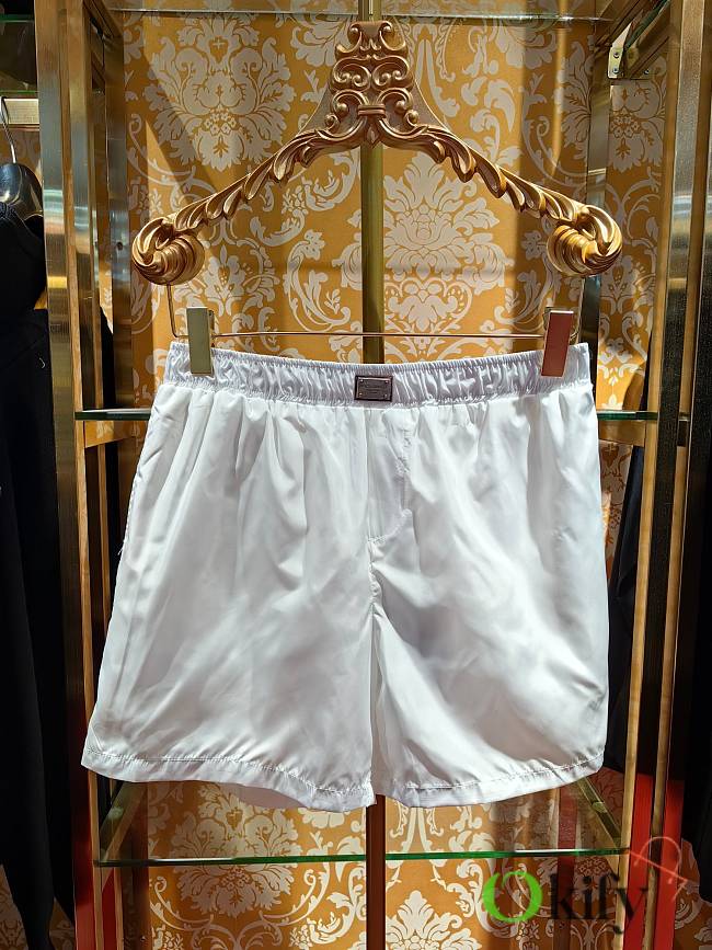 Okify Dolce & Gabbana Dark White Shorts For Beach S-XL  - 1