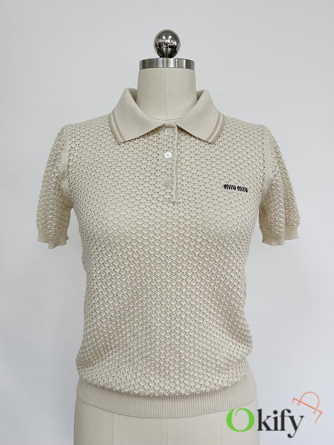 Okify MiuMiu Beige Polo Shirt SML  - 1