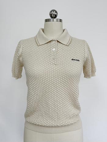 Okify MiuMiu Beige Polo Shirt SML 