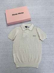 Okify MiuMiu Beige Polo Shirt SML  - 2