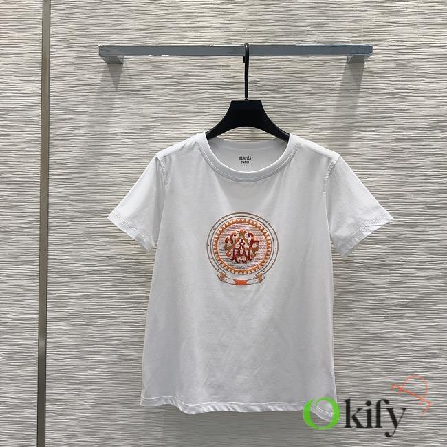 Okify Hermes White T-shirt SML 24067 - 1