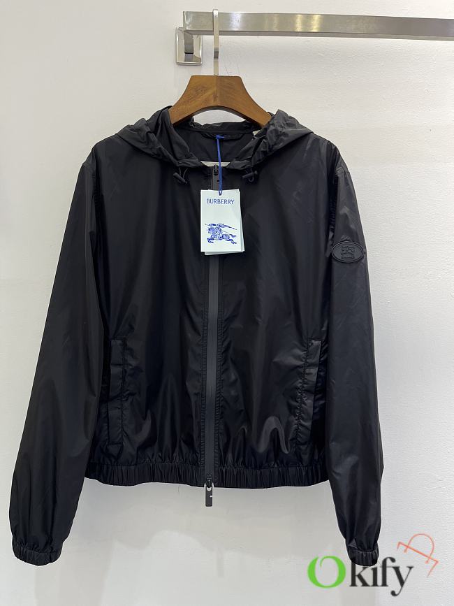 Okify Burberry Black Windbreaker Jacket 24069 - 1