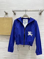 Okify Burberry Blue Short Hooded Sun Protection Jacket S-2XL  - 1