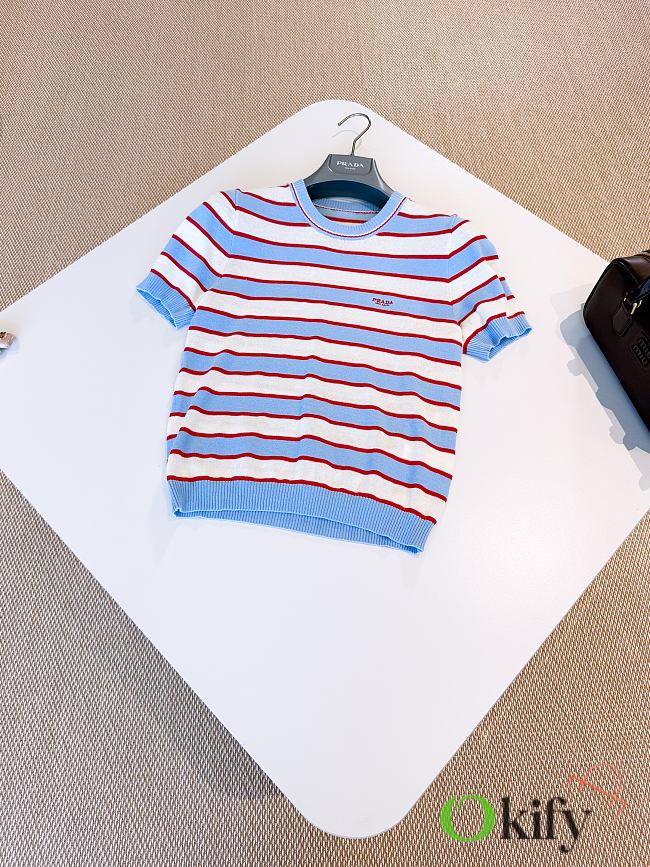 Okify Prada Short Sleeved Knit Top  - 1