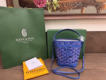 Okify Goyard Petit Flot Mini Bucket Bag In Dark Blue 17.5x12x10cm