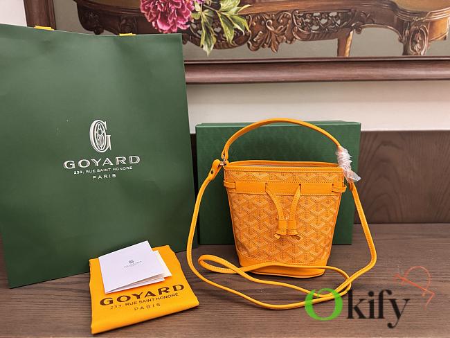 Okify Goyard Petit Flot Mini Bucket Bag In Yellow 17.5x12x10cm - 1