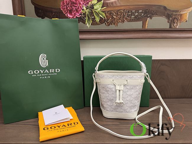Okify Goyard Petit Flot Mini Bucket Bag In White 17.5x12x10cm - 1