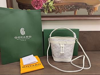 Okify Goyard Petit Flot Mini Bucket Bag In White 17.5x12x10cm