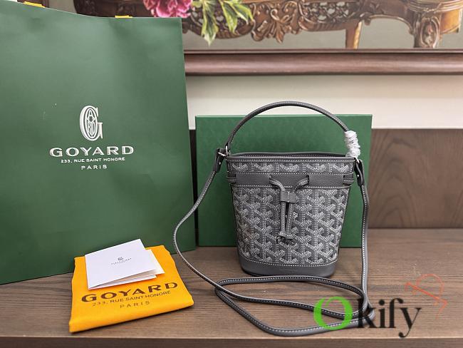Okify Goyard Petit Flot Mini Bucket Bag In Gray 17.5x12x10cm - 1