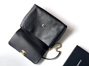 Okify CC Flap Bag With Top Handle In Black 37cm  - 2