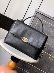 Okify CC Flap Bag With Top Handle In Black 37cm  - 1