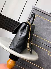 Okify CC Flap Bag With Top Handle In Black 37cm  - 5