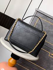 Okify CC Flap Bag With Top Handle In Black 37cm  - 6