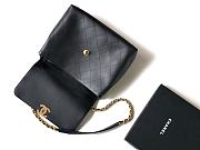 Okify CC Flap Bag With Top Handle In Black 25cm  - 2