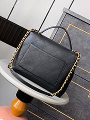Okify CC Flap Bag With Top Handle In Black 25cm  - 3