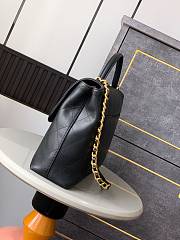 Okify CC Flap Bag With Top Handle In Black 25cm  - 6