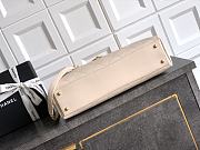 Okify CC Flap Bag With Top Handle In Beige 37cm  - 5