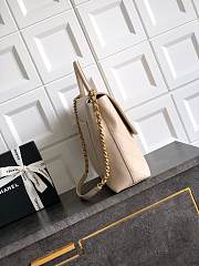 Okify CC Flap Bag With Top Handle In Beige 37cm  - 3