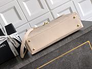 Okify CC Flap Bag With Top Handle In Beige 33cm  - 6