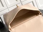 Okify CC Flap Bag With Top Handle In Beige 33cm  - 3