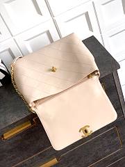 Okify CC Flap Bag With Top Handle In Beige 33cm  - 2