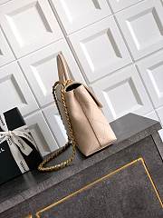 Okify CC Flap Bag With Top Handle In Beige 25cm - 2