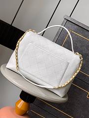 Okify CC Flap Bag With Top Handle In White 37cm  - 4
