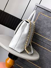 Okify CC Flap Bag With Top Handle In White 37cm  - 3