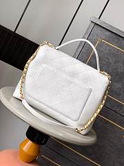 Okify CC Flap Bag With Top Handle In White 33cm  - 4