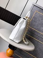 Okify CC Flap Bag With Top Handle In White 33cm  - 2