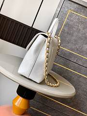 Okify CC Flap Bag With Top Handle In White 25cm  - 3