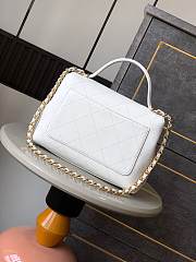 Okify CC Flap Bag With Top Handle In White 25cm  - 2