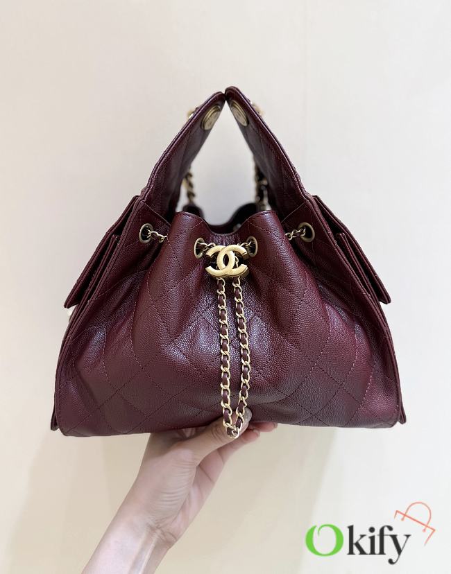 Okify CC 25 Hobo Bag In Dark Red 30x26x14cm - 1