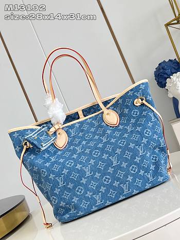 Okify Louis Vuitton Neverfull Denim MM Bag M13192 28x14x31cm
