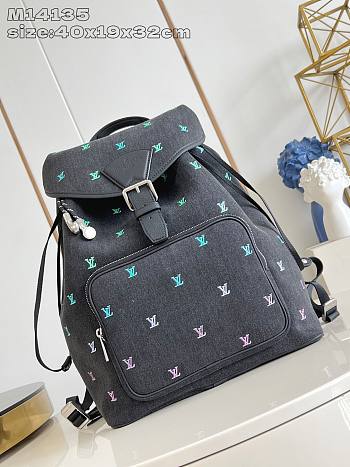 Okify Louis Vuitton Montsouris Backpack In Blason Denim M14135 40x19x32cm