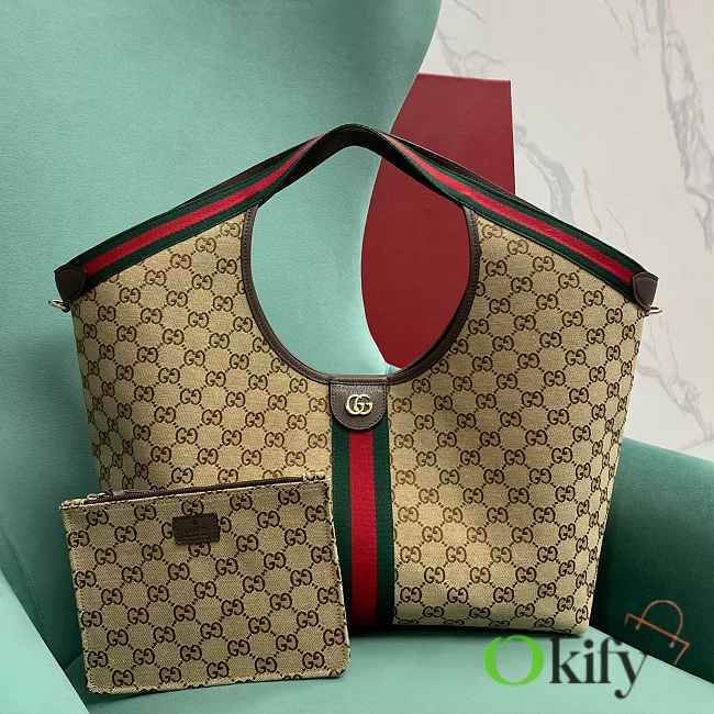 Okify Gucci Giglio Large Tote Bag In Beige 60x47x16cm - 1