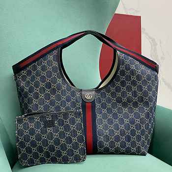 Okify Gucci Giglio Large Tote Bag In Dark Blue 60x47x16cm