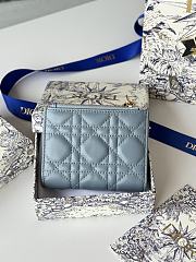 Okify Dior Dahlia Wallet In Light Blue 11.5x9x2cm - 5
