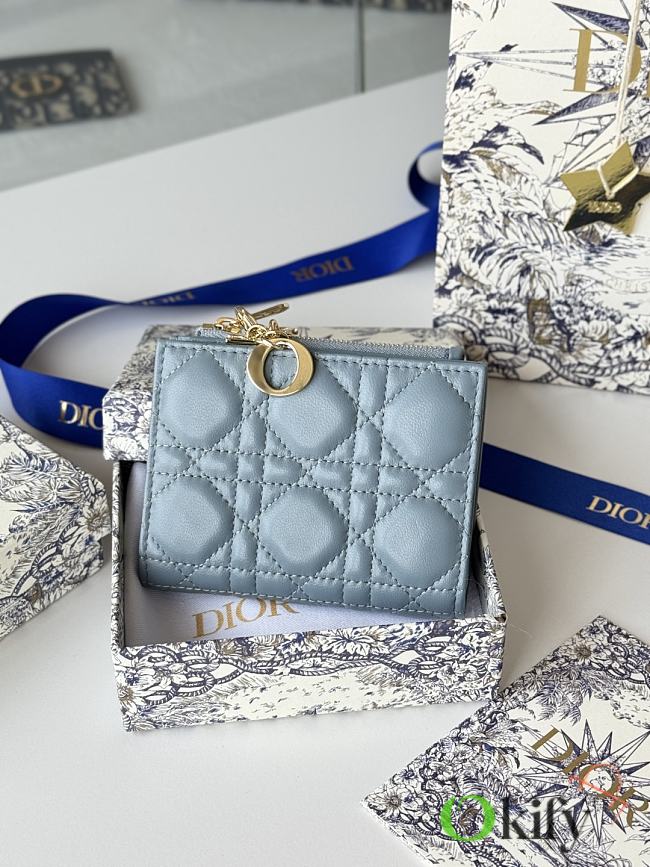 Okify Dior Dahlia Wallet In Light Blue 11.5x9x2cm - 1